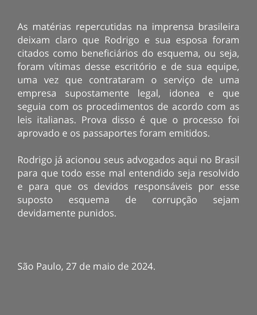 “Dançou gatinho?” Rodrigo Faro se manifesta sobre acusação por esquema de corrupção de cidadania na Itália: 'Pego de surpresa'